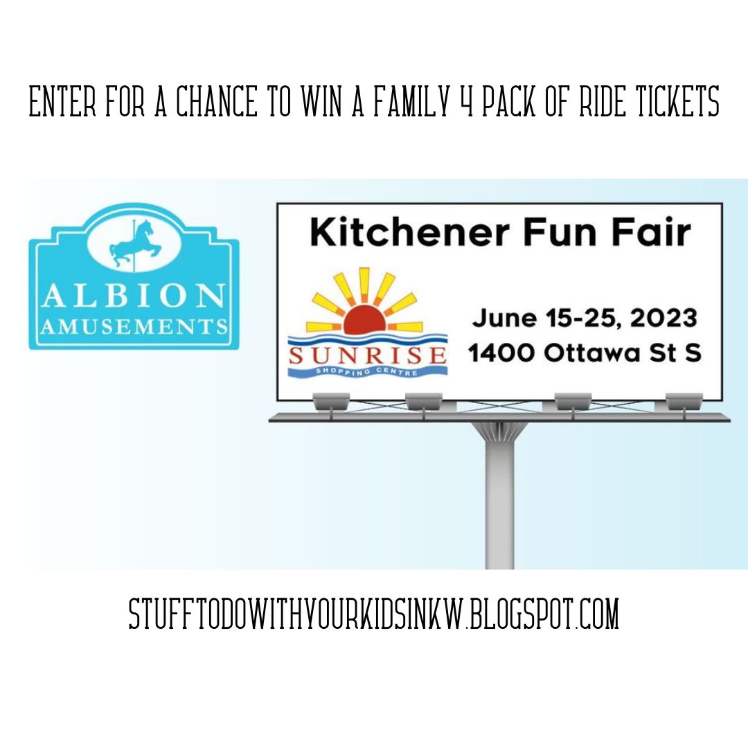 #Discount ride ticket info & enter for a chance to #win a family 4 pack of ride tickets for the #KitchenerFunFair at the #SunriseShoppingCentre. Learn more at stufftodowithyourkidsinkw.blogspot.com/2023/06/kitche…
---
#kwawesome #wrawesome #watreg #kitchenerwaterloo #fair #FunFair #carnival