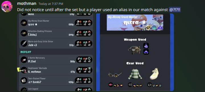Jisha_spl's tweet photo. we got disqualified from sos, @AcroporaSpl decided to report nitro for having a star in his name. we shat on them 3-0, they got a screenshot on nitros stream of a star in his name that wasnt on the battlfy, and got us disqualified. this is the pettiest shit ever, shitty players https://t.co/zDUJHAFjy3