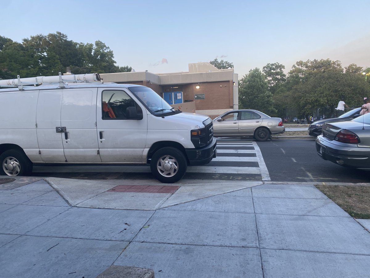 Another epic basketball game night at #LangdonPark. So happy to see the park alive. Not as happy to see drivers parking over the crosswalk. @DCDPR staff did a great job getting folks in line after I flagged it, but they shouldn’t have to do that on top of all their other work.