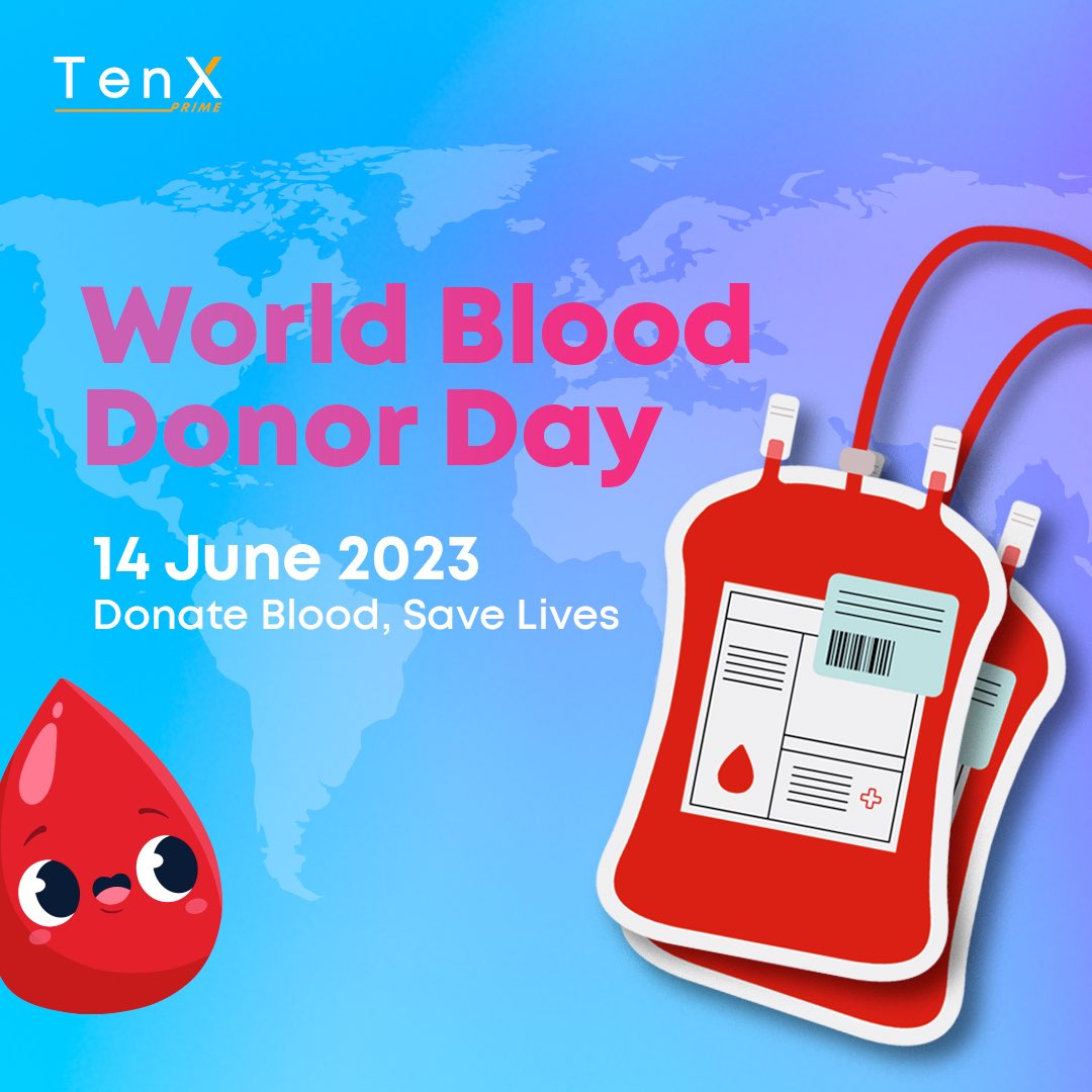 tenxprimeglobal's tweet photo. World Blood Donor Day aims to encourage more people to become regular blood donors and emphasizes the global impact of their generosity. 

By donating blood, individuals can truly be heroes, offering the precious gift of life to those in need. https://t.co/2o9cA1HuAZ
