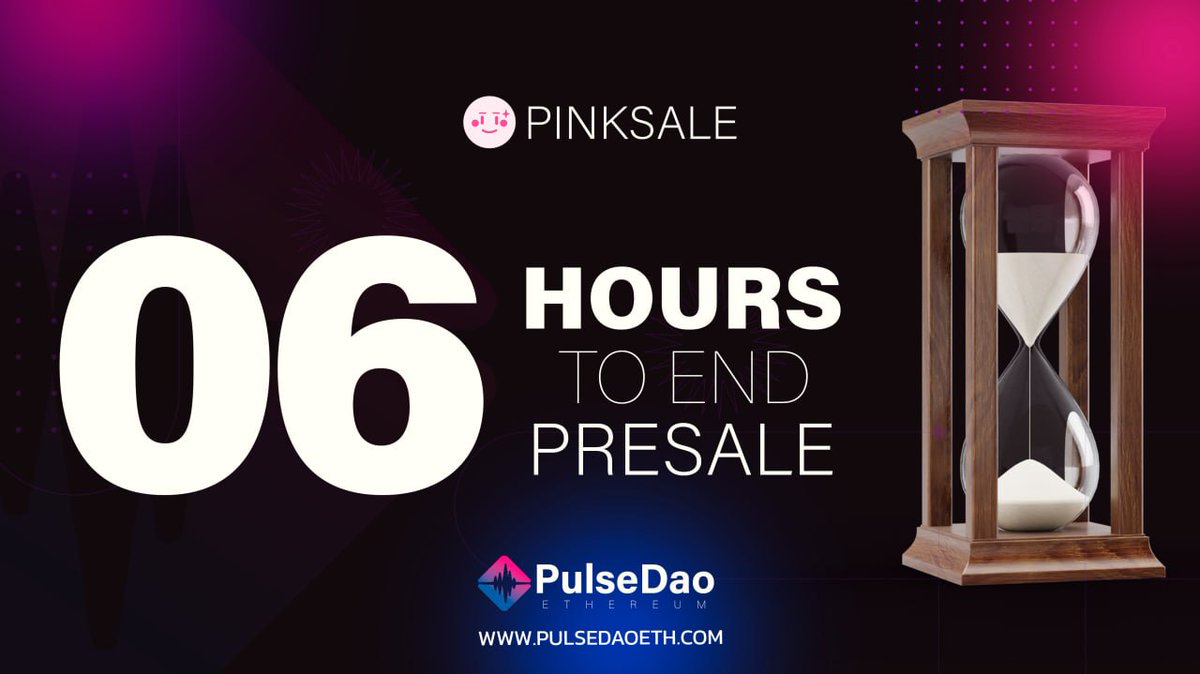 pulsedao_'s tweet photo. #PulseDAO Pinksale Fairlaunch is now live!

📢 Countdown

🚨6 hours to finish...

✅Official Pinksale Link: https://t.co/fSRiWlBNA6

✅Telegram: https://t.co/LocqB1fcvS

#LayerZero #Crypto #ETH #PulseChain https://t.co/ik4umJFo7G