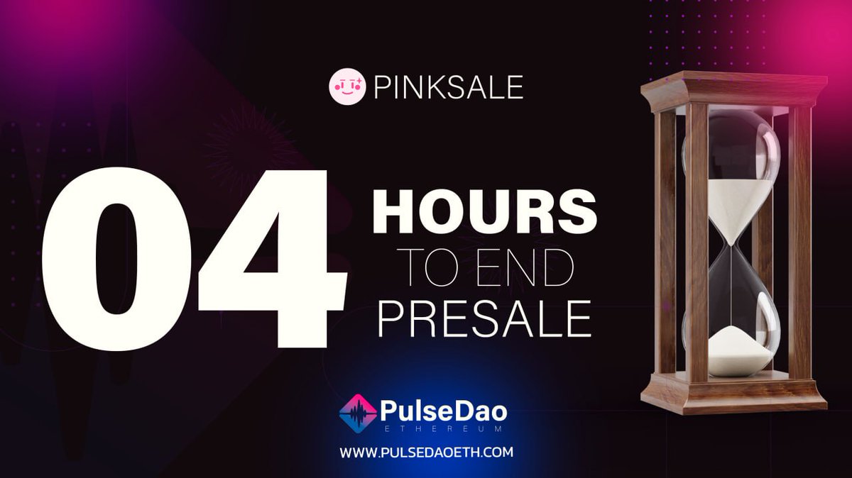 pulsedao_'s tweet photo. #PulseDAO Pinksale Fairlaunch is now live!

📢 Countdown

🚨4 hours to finish...

✅Official Pinksale Link: https://t.co/fSRiWlBNA6

✅Telegram: https://t.co/LocqB1fcvS

#LayerZero #Crypto #ETH #PulseChain https://t.co/oSclEa19zL