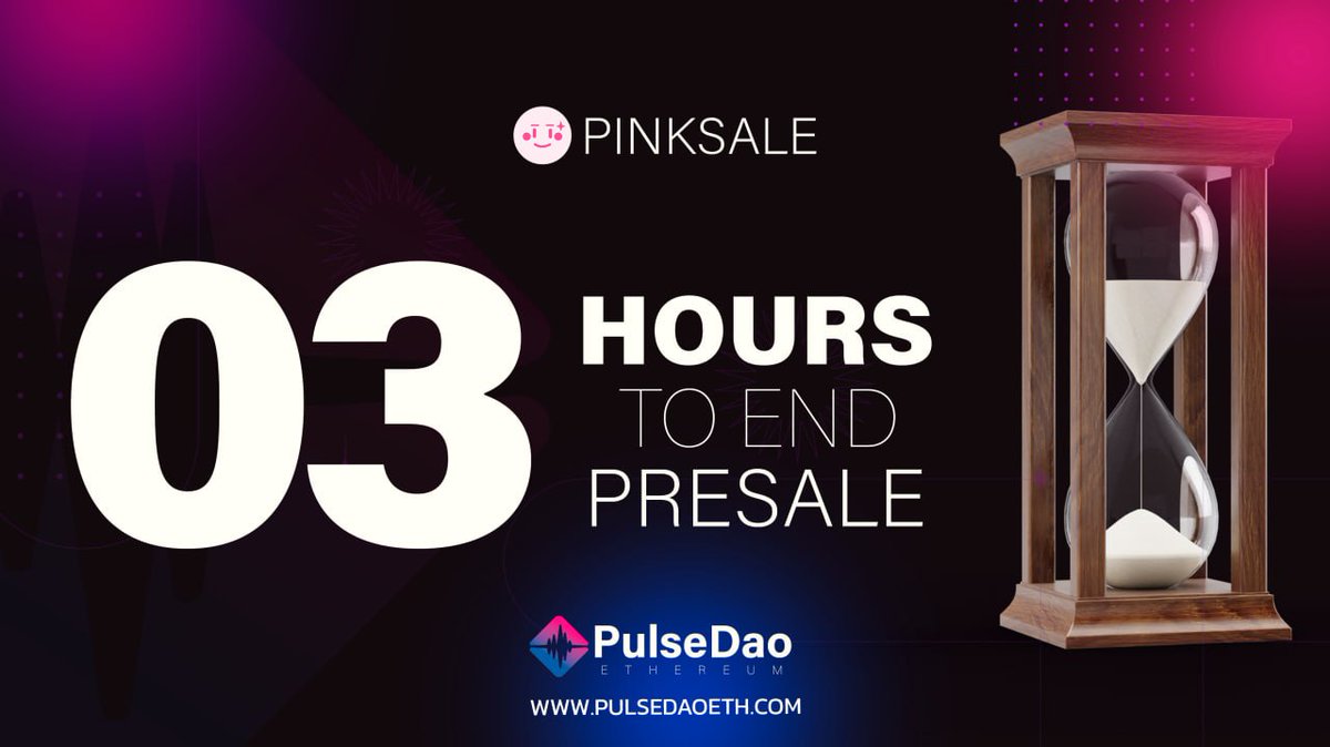 pulsedao_'s tweet photo. #PulseDAO Pinksale Fairlaunch is now live!

📢 Countdown

🚨3 hours to finish...

✅Official Pinksale Link: https://t.co/fSRiWlBNA6

✅Telegram: https://t.co/LocqB1fcvS

#LayerZero #Crypto #ETH #PulseChain https://t.co/KyW6vc65Kj