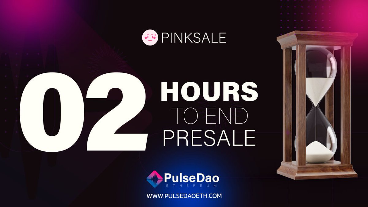 pulsedao_'s tweet photo. #PulseDAO Pinksale Fairlaunch is now live!

📢 Countdown

🚨2 hours to finish...

✅Official Pinksale Link: https://t.co/fSRiWlBfKy

✅Telegram: https://t.co/LocqB1eEGk

#LayerZero #Crypto #ETH #PulseChain https://t.co/l7mIJ4xHar