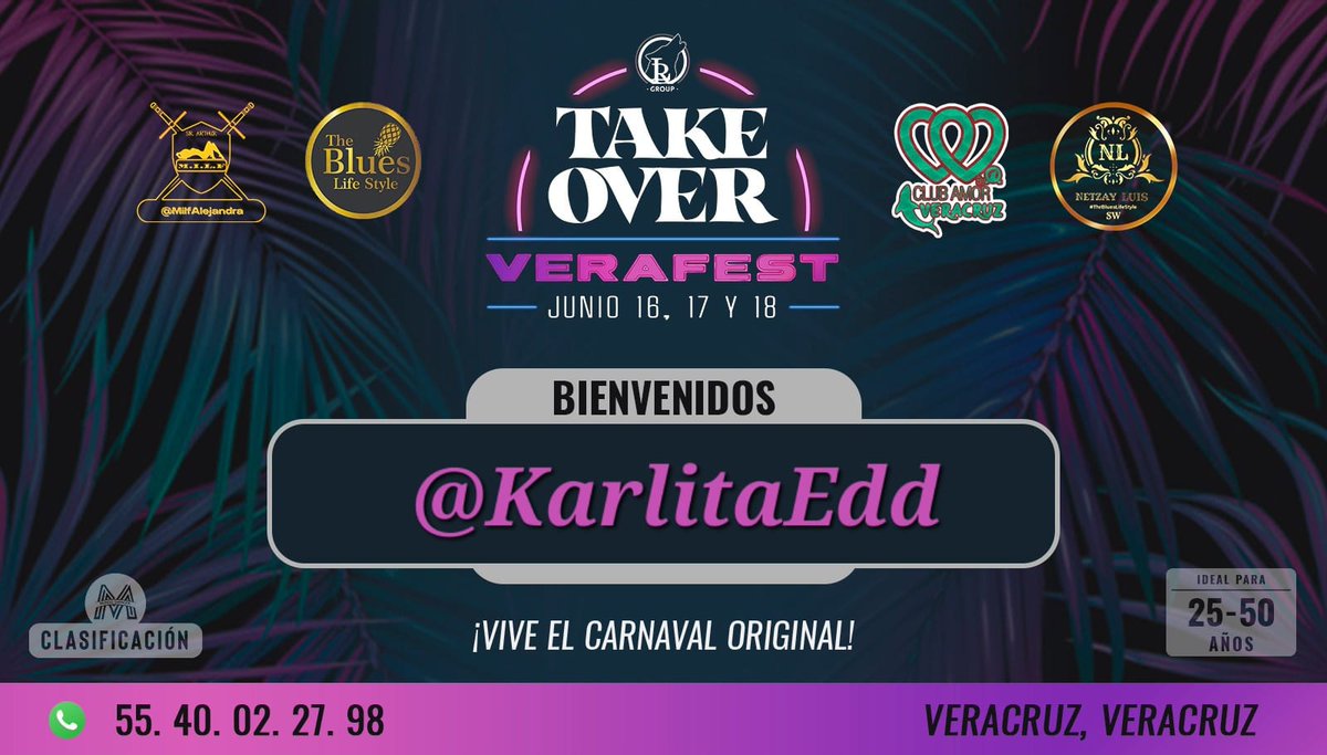KarlitaEdd's tweet photo. Nos vemos el viernes en TAKEOVER VERAFEST con @LupitaRomaSw @LRGroupSw @IsaIker @JavierZayra https://t.co/a6mUZVMjai