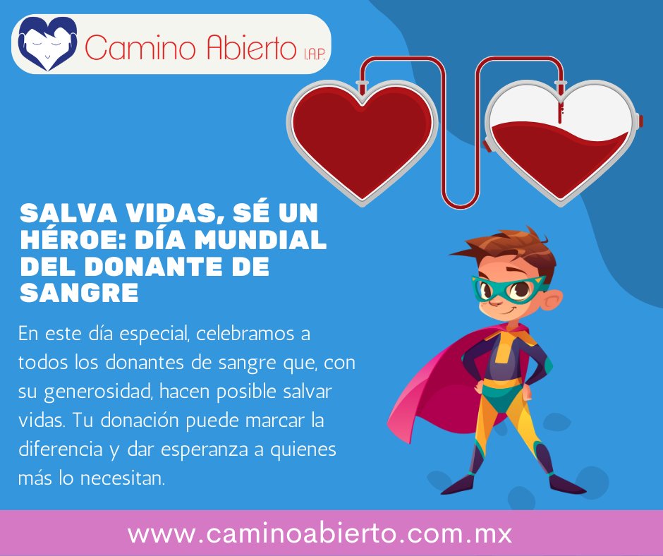 En el Día Mundial del Donante de Sangre, agradecemos a todos los valientes donantes que salvan vidas con su generosidad. ¡Sé un héroe, dona sangre y ayuda a salvar vidas! #DíaDelDonanteDeSangre #SéUnHéroe #SalvaVidas