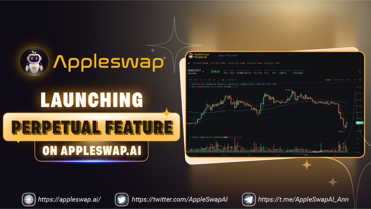 📢 Introducing Perpetual Feature on Appleswap.ai 🍎

♻️ With lightning-fast execution and optimized accessibility, you can trade futures on the go, switch devices - network effortlessly, and never miss a trading opportunity.   

👉 pro.appleswap.ai/en/futures/BTC…
#AP #AIToken