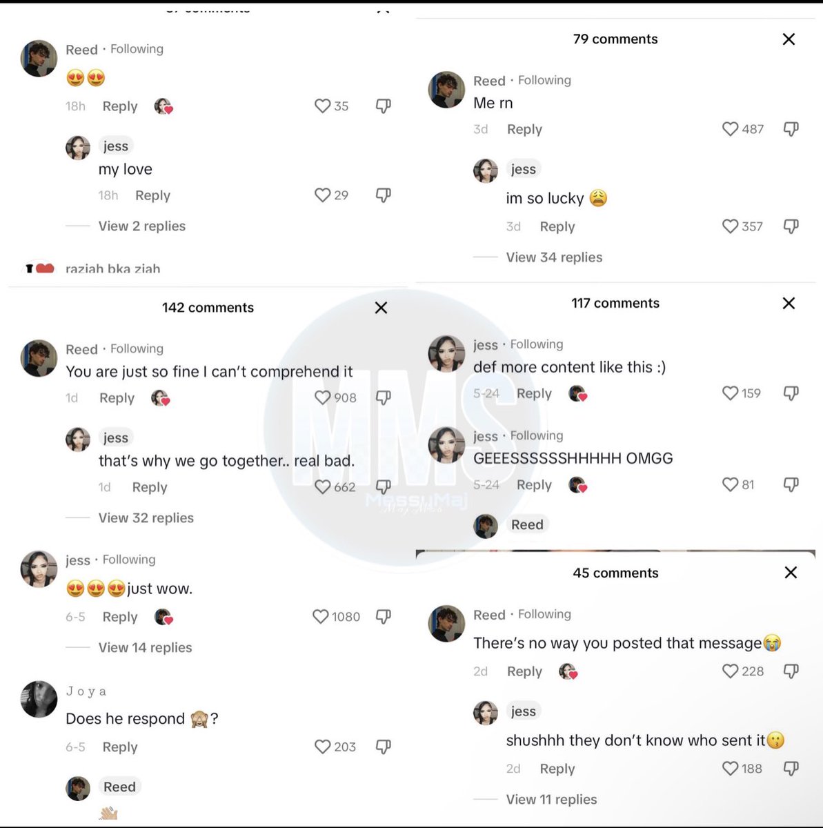 themessymajshow's tweet photo. #majmobers: Supporters peeped that #Jessika and #Reed has been flirtatious in each other comments recently. Do y’all ship or dip?👀🍵 https://t.co/rbfR3F8GmB