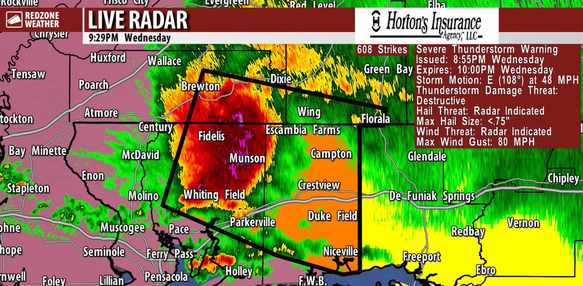 HIGH WIND ALERT for Crestview, Baker, Munson, Campton, Blackman, Duke Field, Auburn (FL), Dorcas, Deerland, Good Hope, Escambia Farms, Laurel Hill, Holt. 80+ mph winds LIKELY. Be inside and off the roads!