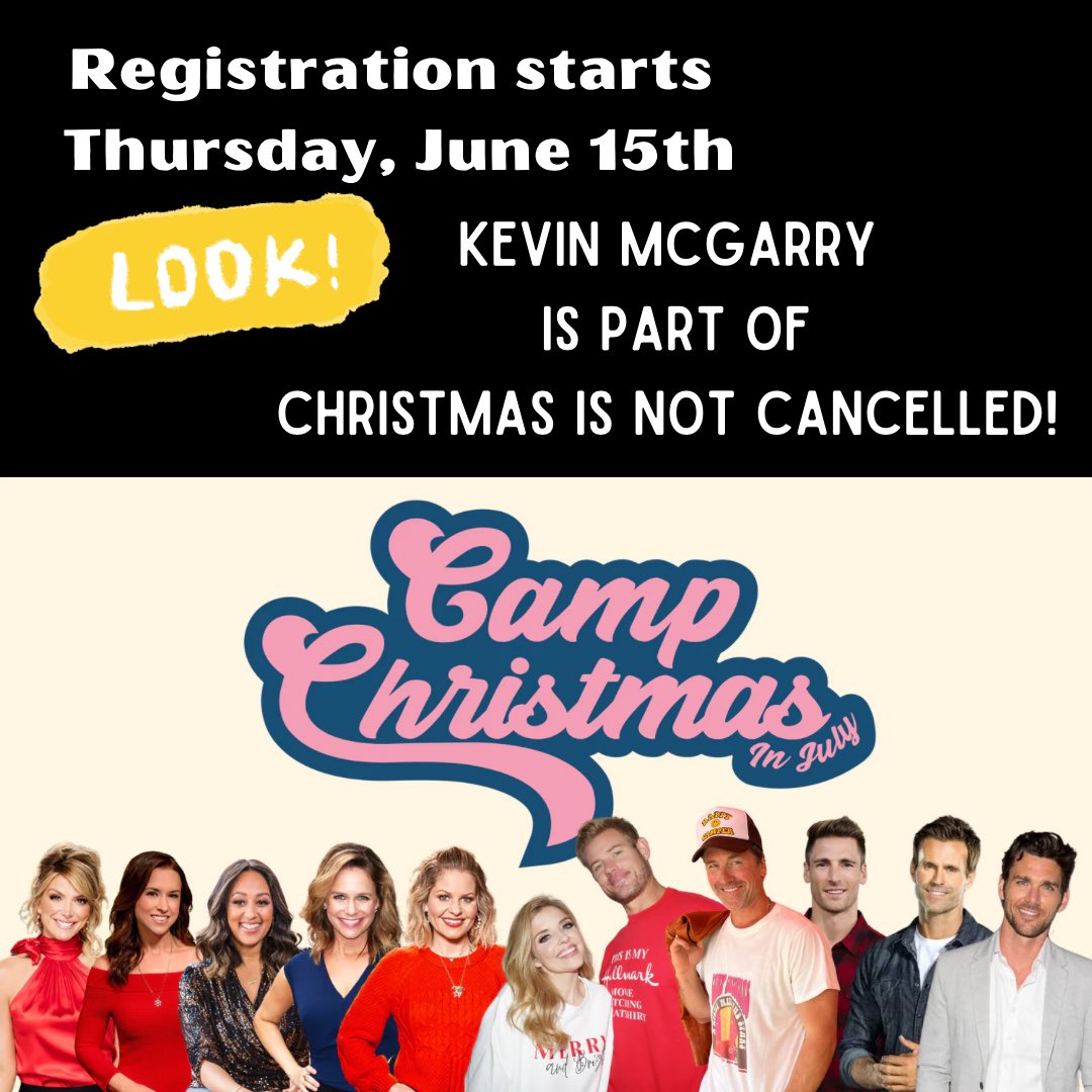 @kevin_mcGarry will be part of
Christmas Is Not Canceled 
Camp Christmas In July
Registration starts 
Thursday, June 15
#McGarries #ChristmasIsNotCancelled 
Link below to the website ⬇️⬇️⬇️

christmasisnotcancelled.com