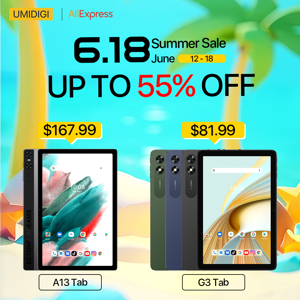 umidigi's tweet image. 💲 Get #A13Tab for $167.99 and #G3Tab for just $81.99! 🤩Enhance your digital experience with these sleek and affordable tablets. Don&apos;t wait, grab yours now!
🛒bit.ly/BuyA13Tab
🛒bit.ly/BuyG3Tab
Join Giveaway🎁bit.ly/618Giveaway2023
#Umidigi #AliExpress618