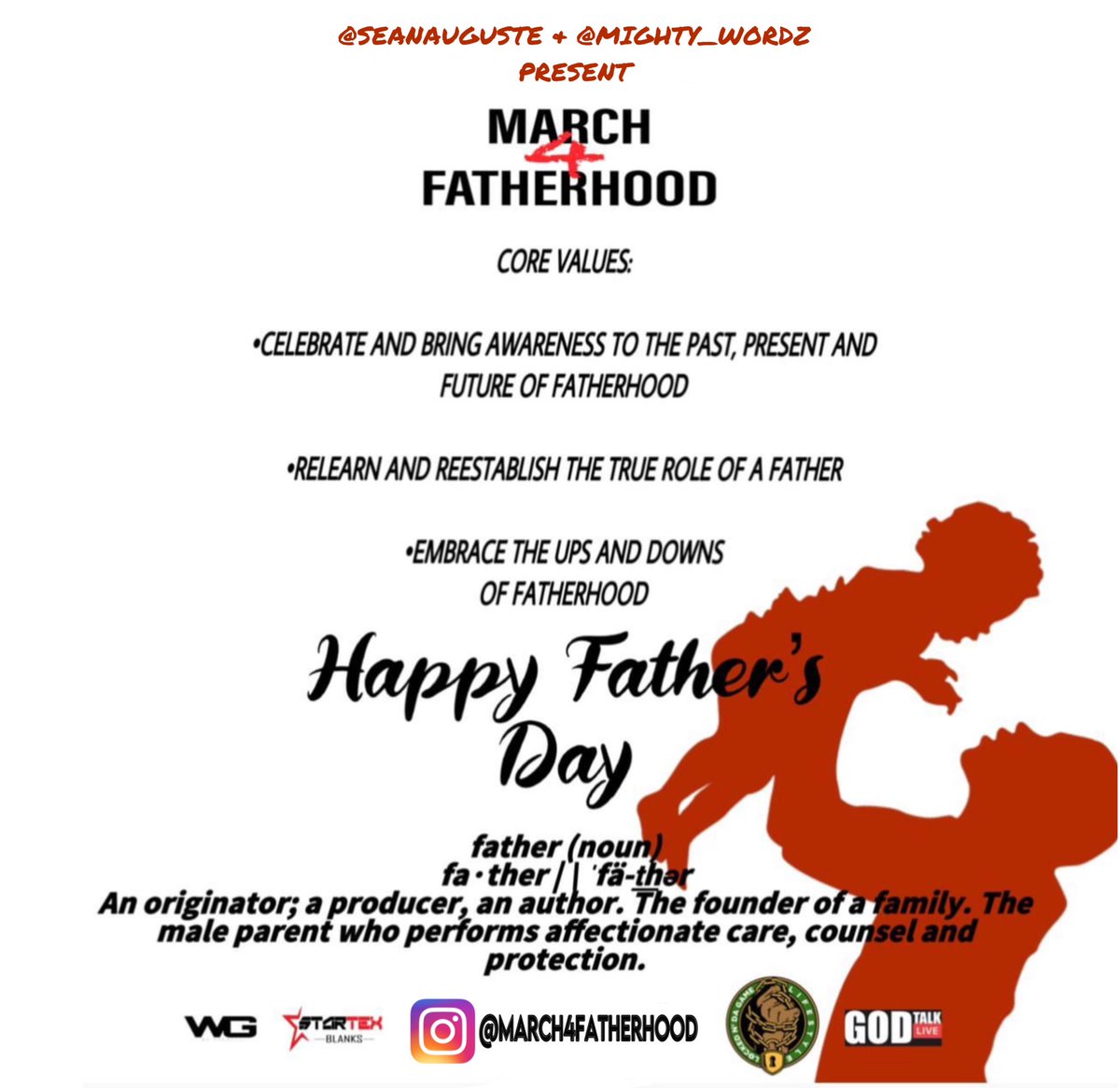 WE NEED VOLUNTEERS FOR THE 3rd ANNUAL #MARCH4FATHERHOOD THIS SUNDAY 11AM-1PM