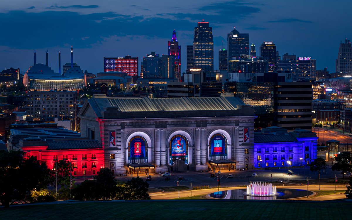 Tonight, Union Station features a red, white, and blue lighting display as we celebrate Flag Day and the 246th anniversary of the establishment of the American flag, created by an act of the Continental Congress on June 14, 1777. 

File photo from May 2023 by Kent Auf Der Heide