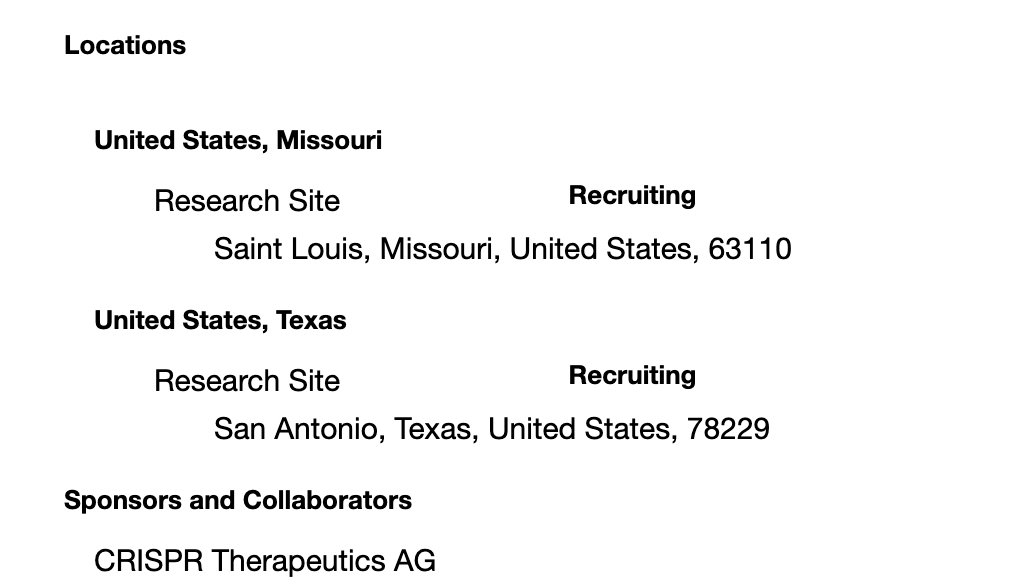 JessieChimni's tweet photo. $CRSP #CTX112, next gen of #CTX110, has also started enrolling patients with a target of enrolling up to 120 patients. #CTX112 includes the same two potency edits, Regnase-1 & TGFBRII, as #CTX131. Currently only two locations are open, I am assuming more will be opened. https://t.co/zGvhuJQOuo