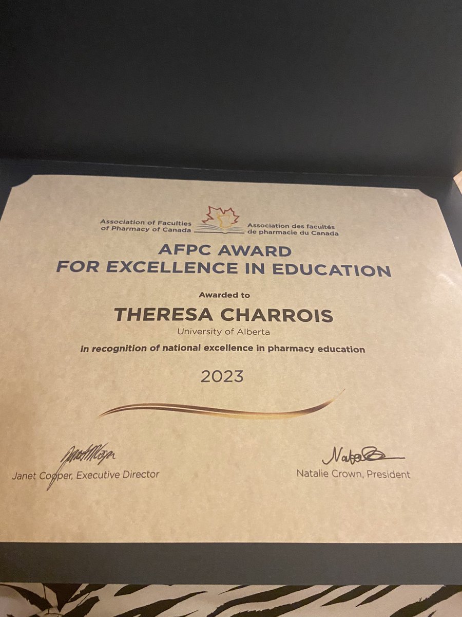 So very honoured to accept this award tonight at #CPERC #PharmEd