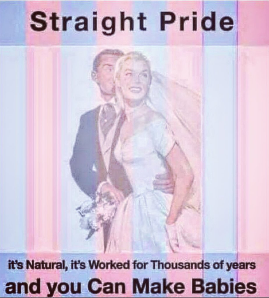 🚹 What month do we celebrate #StraightPride? 🚺

🚹➕🚺🟰🚼

#StraightAndProud