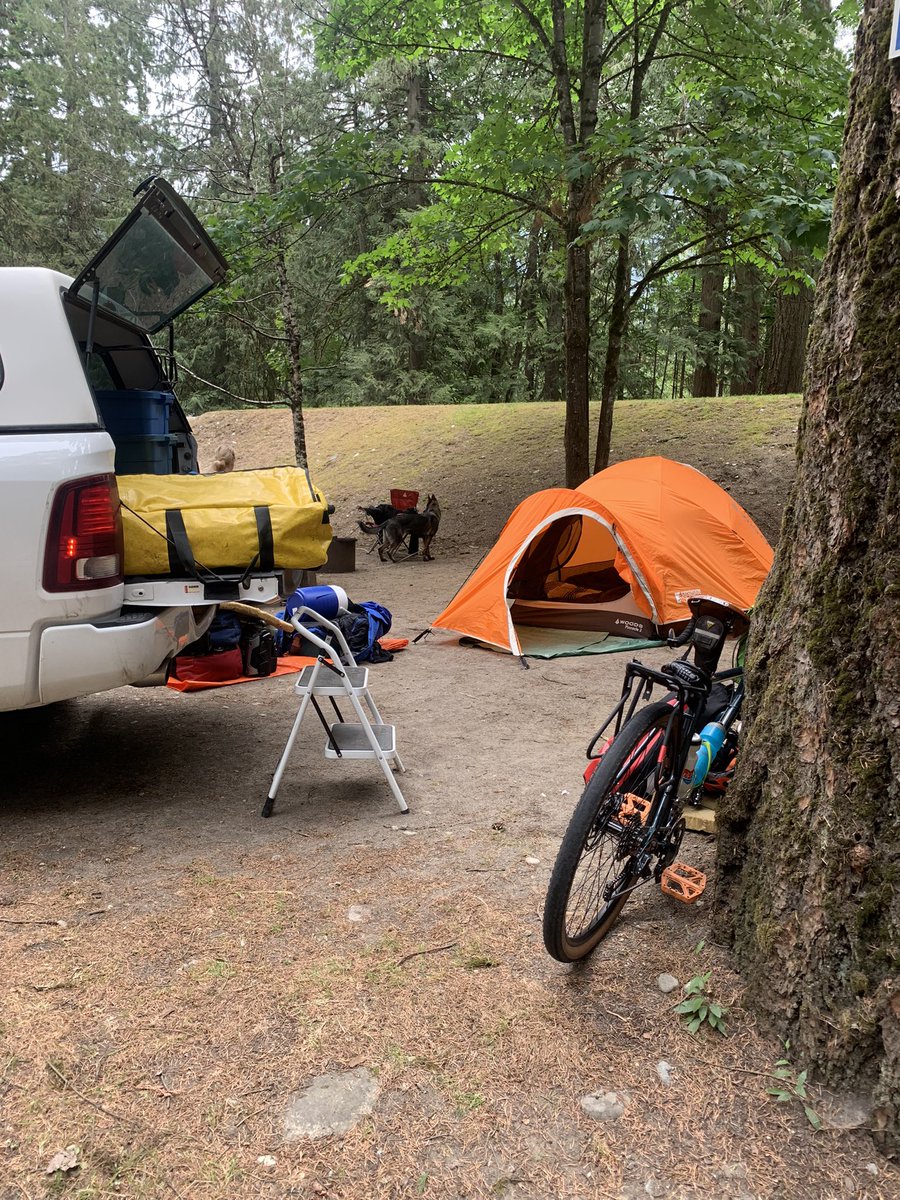 Base camp is all set up at Hope, BC, we head to the coast in the morning to start the bicycle trip across 🇨🇦 🚵‍♀️. I hope to bike this far tomorrow; 160kms…it would be a good start 👍