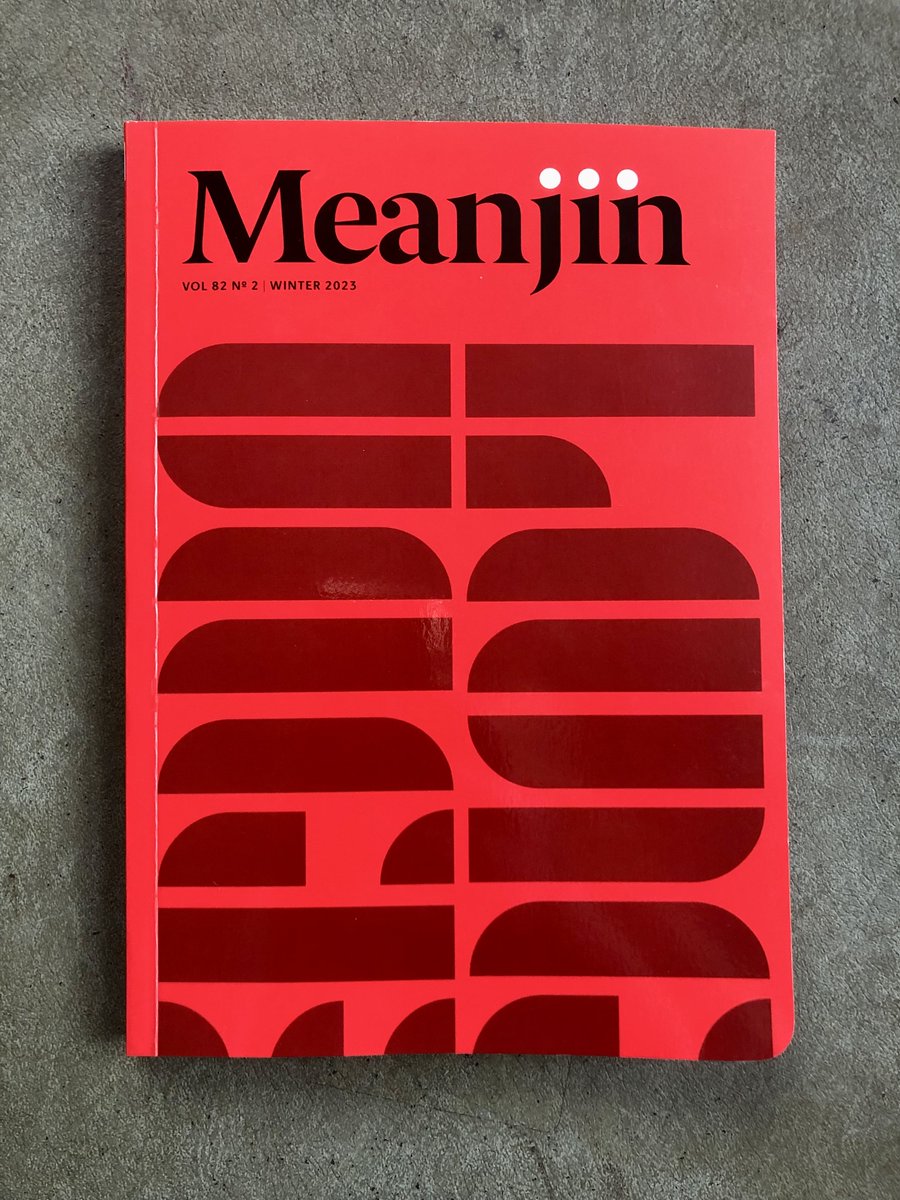 Have you already seen that eye-catching cover in bookshop windows? What does that hidden word say…? Just wait til you’re holding it in your hands!

Meanjin 82.2 Winter 2023 is out today 🥳
