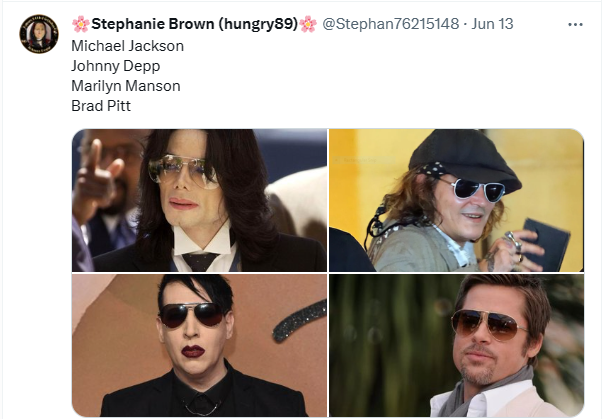 #JusticeForMichaelJackson 
#JusticeForJohnnyDepp 
#JusticeForMarilynManson
#JusticeForBradPitt