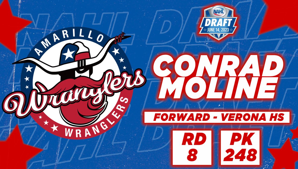 Round 8 | Pick 248
<a href="/NAHLwranglers/">Amarillo Wranglers</a> 
select Forward Conrad Moline Verona HS