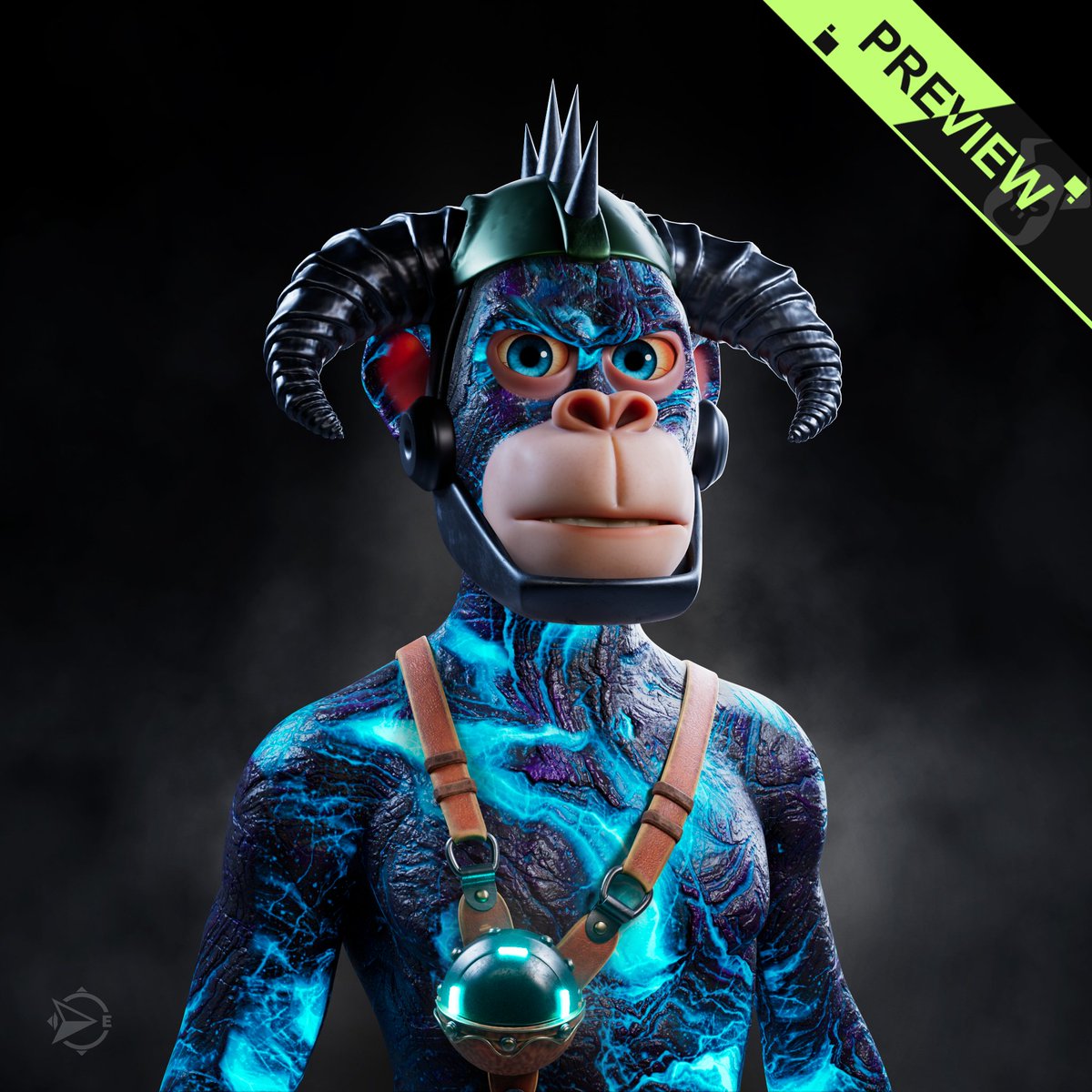 RustedNexus's tweet photo. I might be struggling with bloodshot eyes from an early morning @mgangatribe space but I'm still full of energy!!! ⚡️🔋
#ApeTraitOfTheDay 6/15 Energy Skin
Designed using #TheConfigurator by @BullsApesProj
#BAPGodApeQuest #BAPNation #Vyl #TeamVyl https://t.co/PD4CQeSSBO