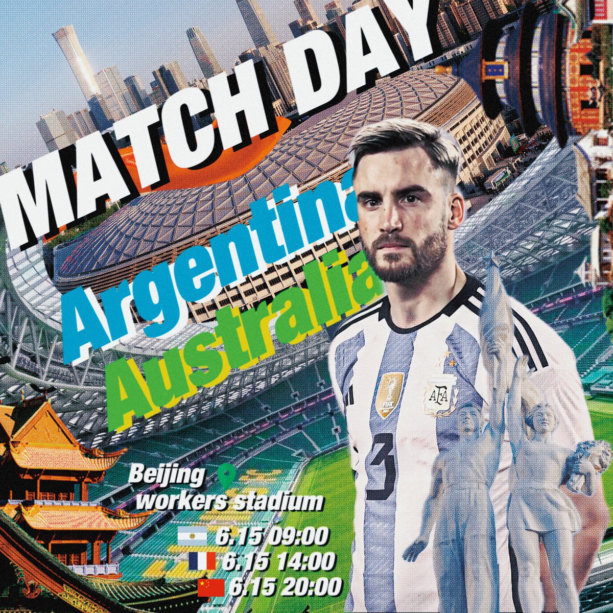 Choujinger15's tweet photo. Match Day/比赛日
Welcome to 
My country China 🐼
My city Beijing 🧧
My home Beijing workers stadium 🏟️ 
See you tonight @tagliafico3 https://t.co/rgmEYwAgGE