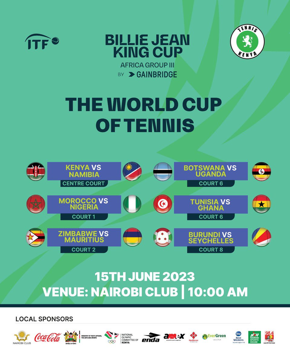 Keep cheering our girls <a href="/Okutoyiangella2/">Angella Okutoyi</a> and her team at this World Cup of Tennis, the #BillieJeanKingCupKe