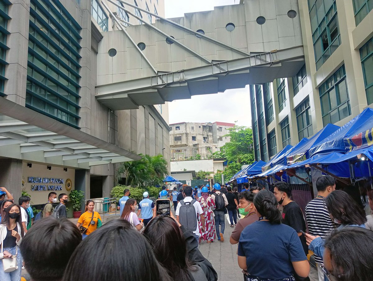 BREAKING NEWS: 

A magnitude 6.2 earthquake was felt today at the University of Makati at around 10:20 AM. All students, employees, admin offices, together with the students from the Fort Bonifacio High School are evacuated at the University Oval.