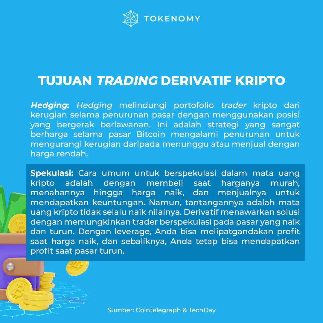 Tokenomy_id's tweet photo. #Trading #derivatif #kripto dapat menjadi pilihan bagi semua #investor - mulai dari pemula hingga ahli. Jelajahi berbagai opsi berdasarkan toleransi risiko Anda. #crypto #edukasikripto #Tokenomy https://t.co/FqCshopNtJ