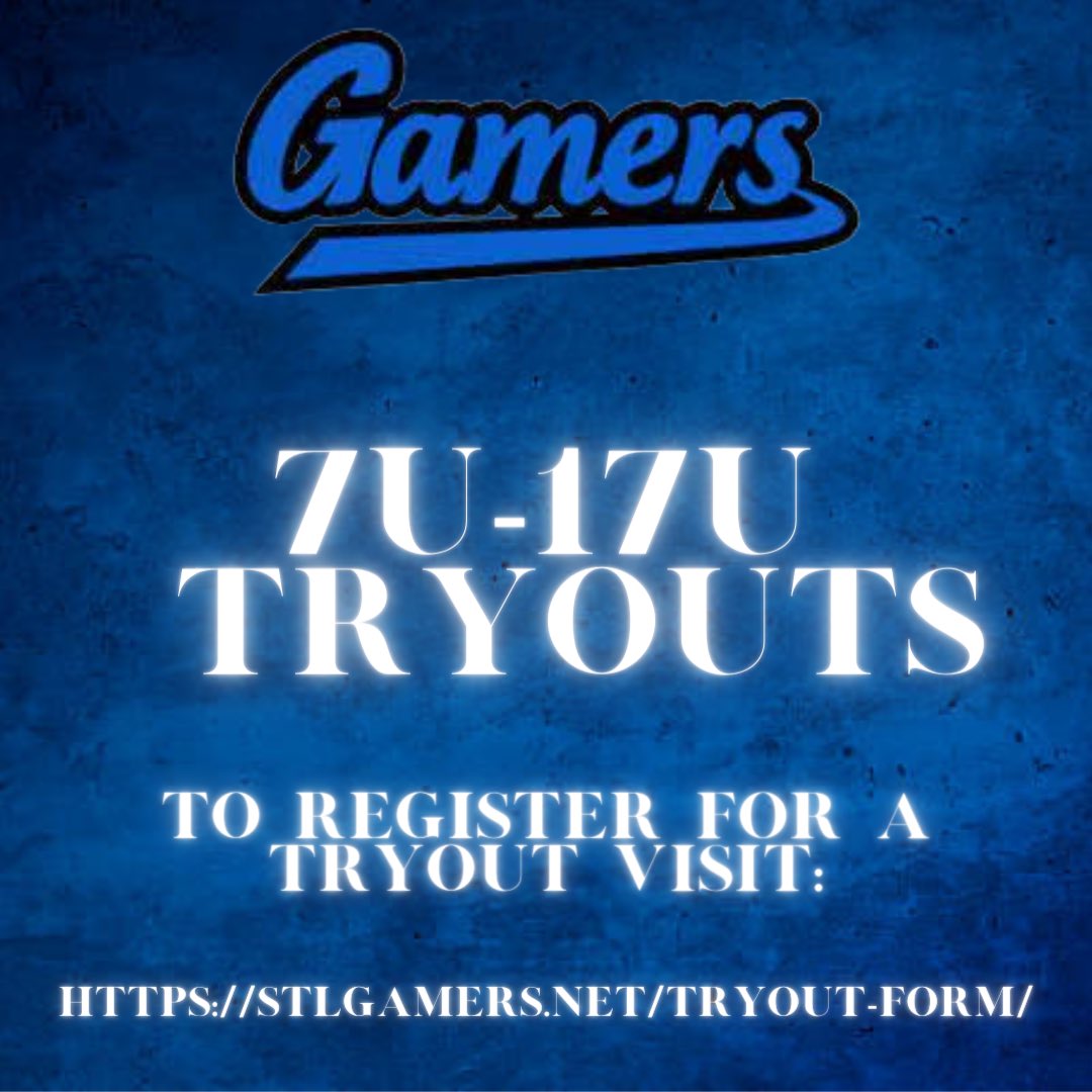 stlgamers's tweet photo. TRYOUT INFORMATION!
We are a week say from our first day of tryouts…
🔹Visit the link below to register🔹
https://t.co/1W07CJOYPP
#stlgamers #gamersdifference https://t.co/lv0YFdlDCL