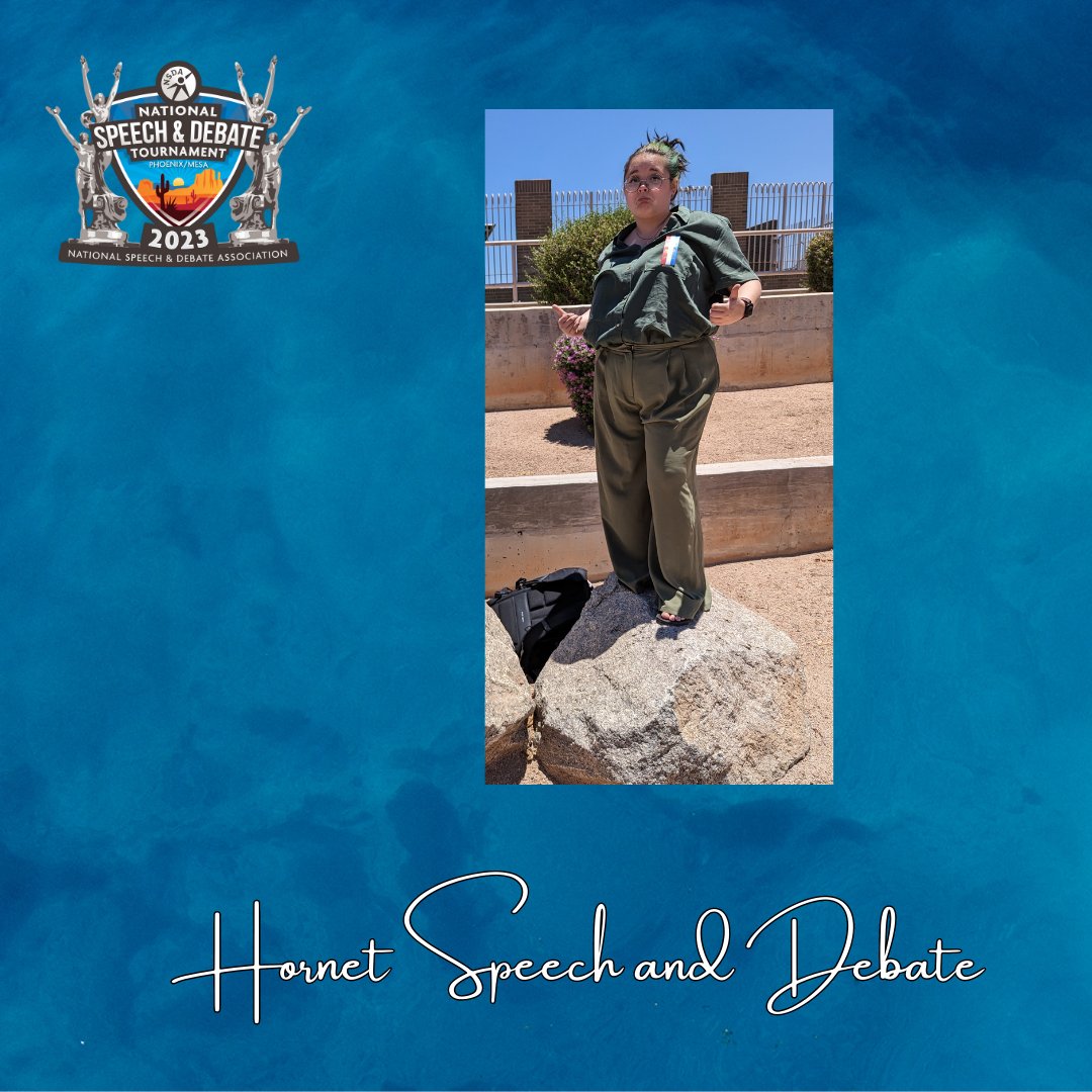 Congratulations to Haley Dalton for breaking to Doubles in Prose at the National Tournament. #Hornetpride