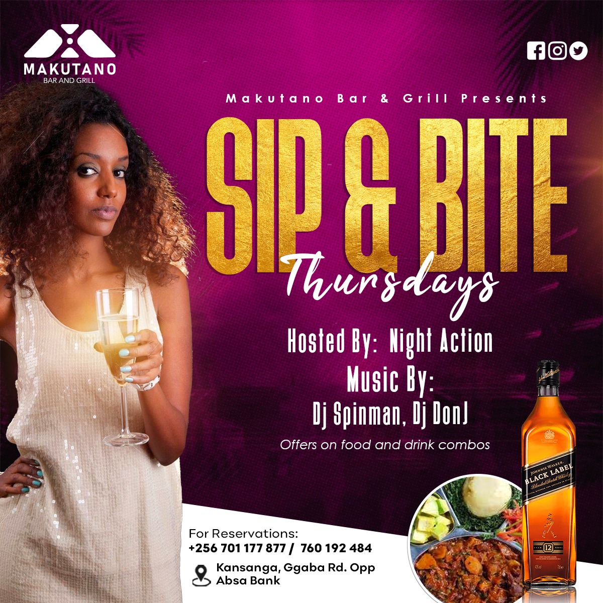 Let's meet there at the launch of #SipnBiteThursdays at <a href="/MakutanoBar/">Makutano Bar & Grill</a> tonight. Good music,lots of food and Drinks...vibe ku vibe.
