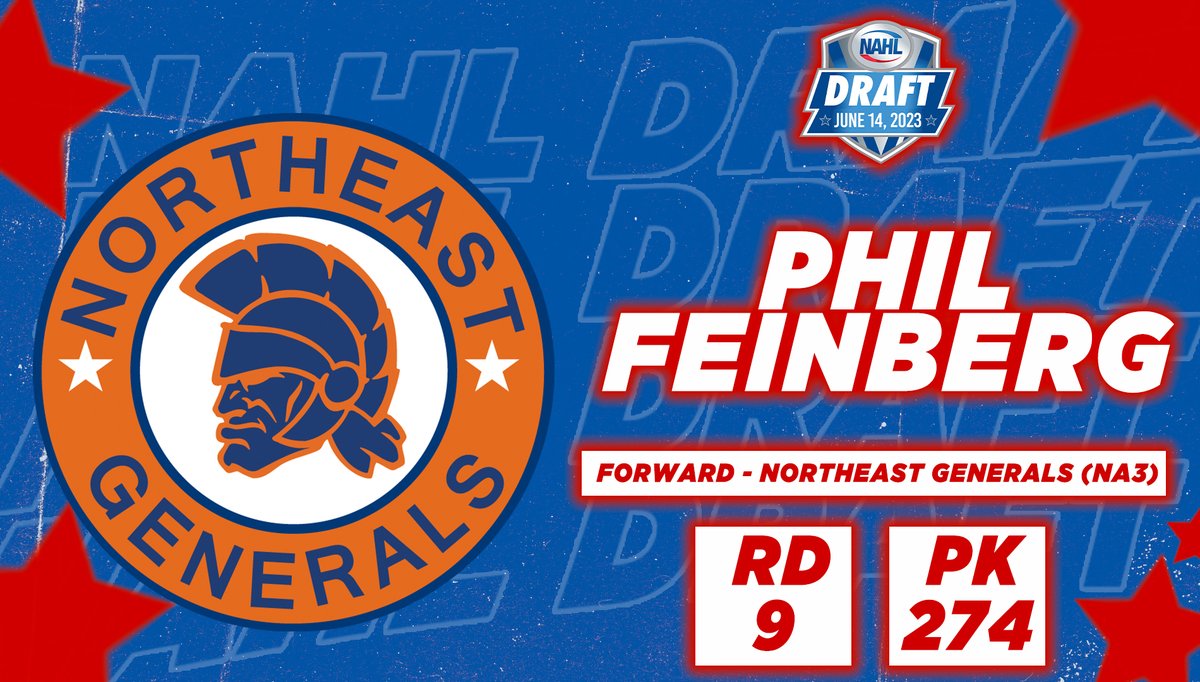 Round 9 | Pick 274
@negenerals 
select Forward Phil Feinberg from the Northeast Generals (NA3HL)