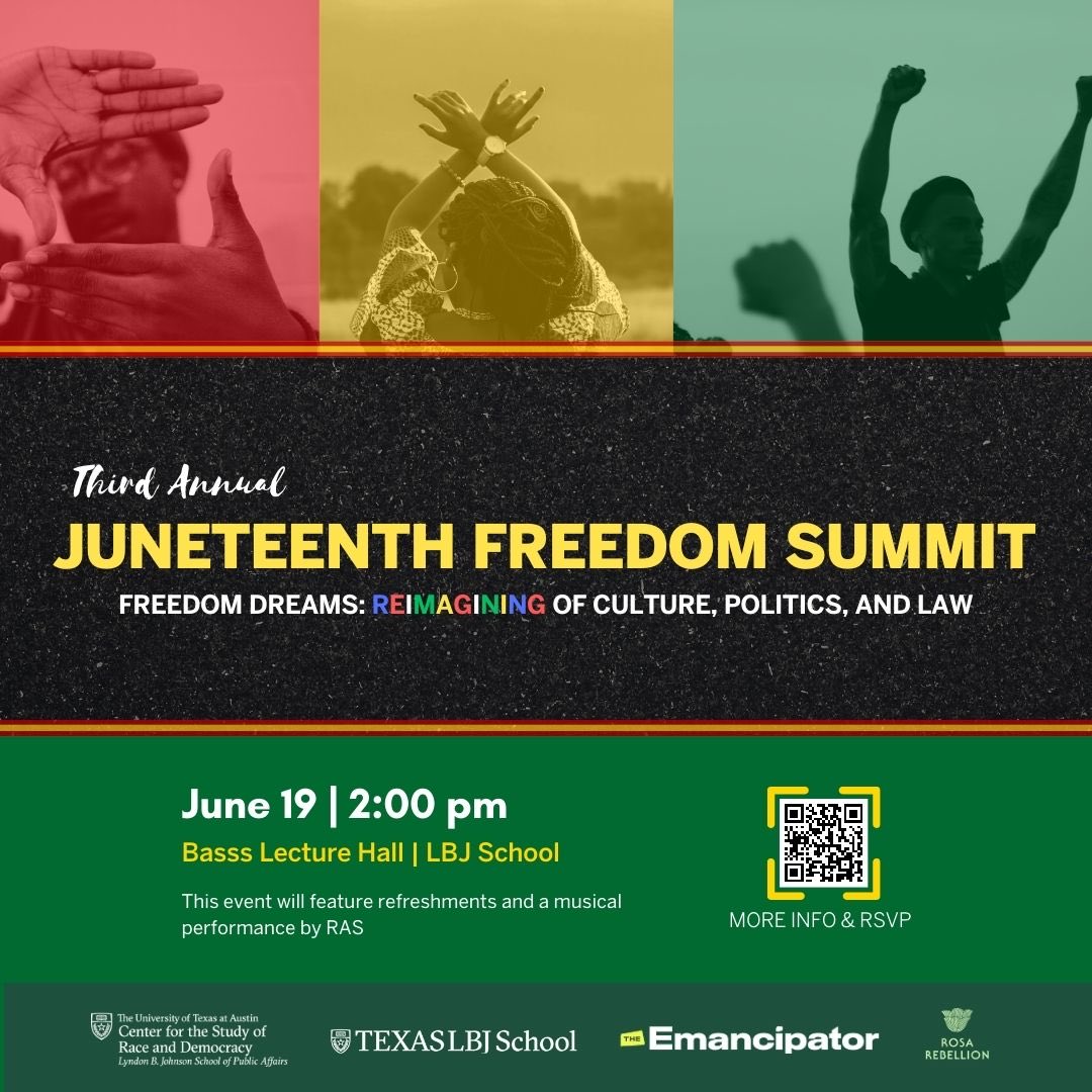 ⁦<a href="/the_emancipator/">The Emancipator</a>⁩ ⁦<a href="/RosaRebellion/">Rosa Rebellion</a>⁩ ⁦<a href="/TheLBJSchool/">The LBJ School</a>⁩ ⁦<a href="/csrdut/">Center for the Study of Race and Democracy</a>⁩ <a href="/amberwaves/">amber payne</a>⁩ ⁦<a href="/vacumberbatch/">Virginia Cumberbatch</a>⁩ ⁦<a href="/rmetayer/">Rudy Metayer</a>⁩ ⁦<a href="/UTAustin/">UT Austin</a>⁩ ⁦@UT_DDCE⁩ ⁦<a href="/UTMEC/">MEC</a>⁩ ⁦<a href="/LiberalArtsUT/">UT Liberal Arts</a>⁩ ⁦<a href="/LBJLibrary/">LBJ Library</a>⁩ ⁦<a href="/UTexasLaw/">UTexasLaw</a>⁩ ⁦<a href="/NotEvenPast/">Not Even Past</a>⁩