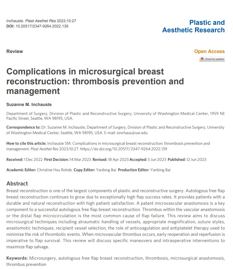 #Microsurgical #Breast #Reconstruction
🎉🎉Calling all knowledge seekers! Our expert Dr. Suzanne M. Inchauste has just published a captivating article shedding light on microsurgical breast reconstruction
📑This review will discuss specific maneuvers ...
🔗parjournal.net/article/view/5…