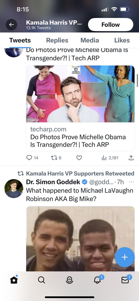 This account is personating a Dem/liberal 

The whole feed is TERF trash and Michelle Obama racist misgendering 
@ AnaGVillarreal1

block 
I have a few mutuals with them