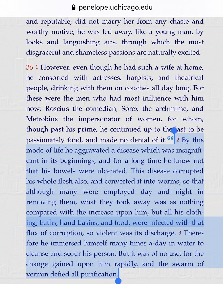 JesseSnoddon's tweet photo. @Patrick_Wyman Yeah, somehow I don't think Musk read all the way through Plutarch's Life of Sulla to see how things end up for him... https://t.co/j4hfQchRlw