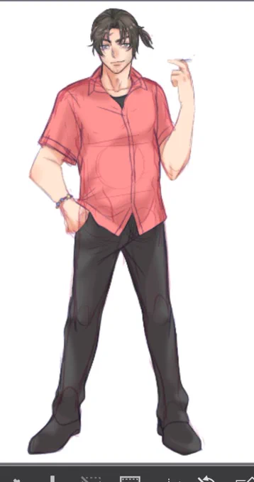 しゅっとしてないおじさんの立ち絵姿って難しいな
