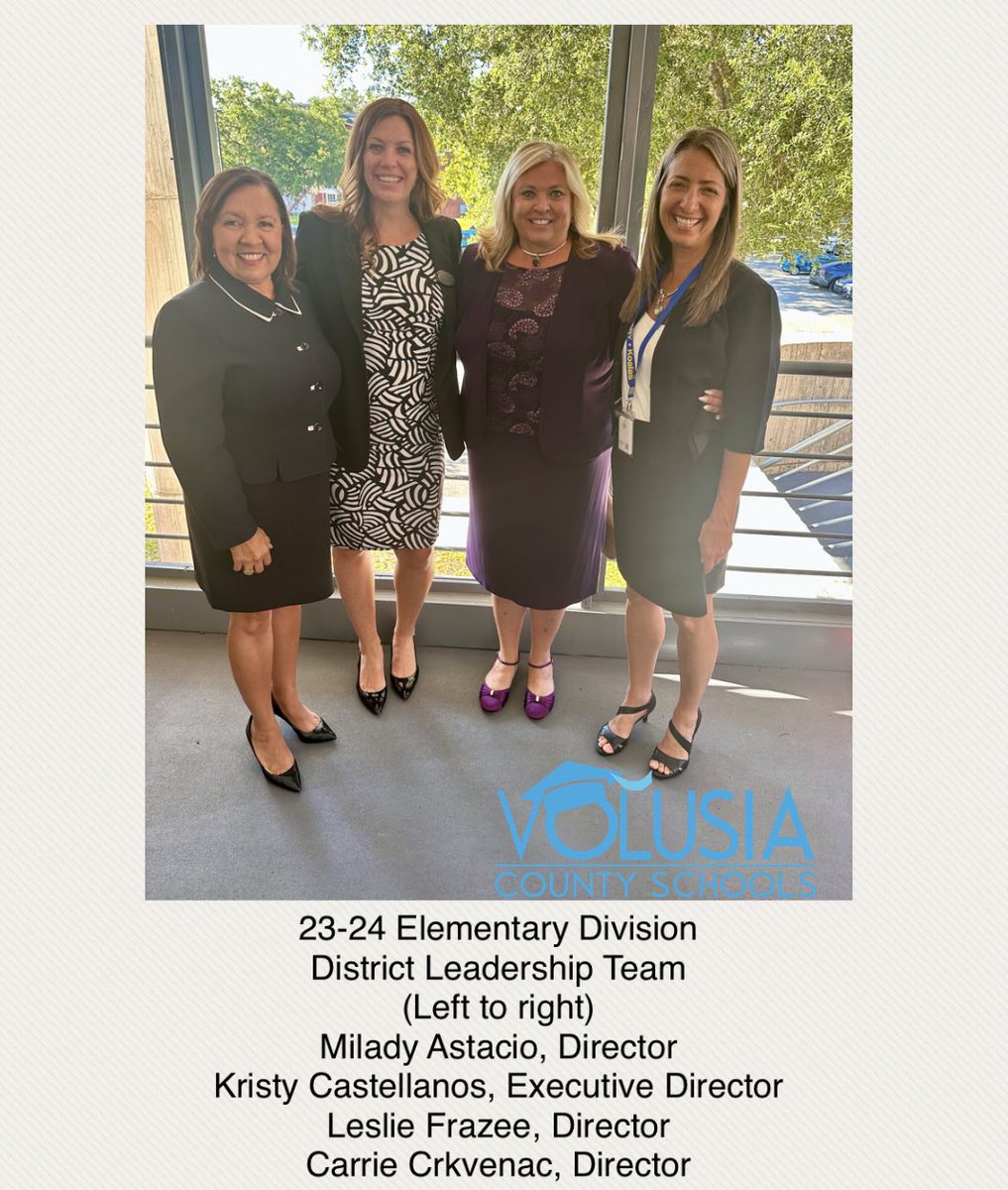 I am excited to announce the <a href="/volusiaschools/">Volusia County Schools</a> Elementary Division District Leadership Team that will support and guide our 45 <a href="/VCSElementary/">VCS Elementary C&I</a> schools during the 23-24 school year! <a href="/MiladyAstacio/">Milady Astacio</a> <a href="/kristycastell/">Kristy</a> <a href="/LeslieLlfrazee/">leslie</a> @CCrkvenac.