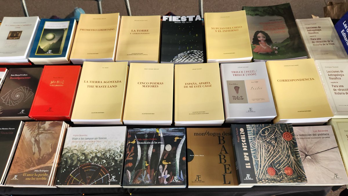 AlastorEditores's tweet photo. Empezó @lafuriadellibro de Chile en @EstacionMapocho y buena parte de nuestro catálogo está disponible en mesón 206 de editoriales internacionales con libros de poesía, narrativa, teatro, ensayo, clásicos y traducciones.
#AlastorEditores #LaFuriaDelLibro #Chile #literaturaperuana https://t.co/hF9RNZlVro