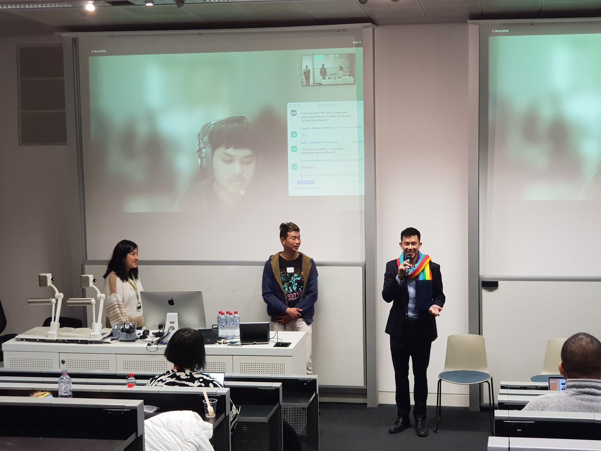 jemztones's tweet photo. "Critical Games and Art" session with @LeeShangLun @Xavier_Ho &amp; Muh Akbar Alamsyah chaired by @UpperCaveMan000 with talks on "Play within Antidisciplinary Artmaking", "Queer Games in Oceania and the Asia Pacific" &amp; "The inclusivity of Playing Games" #gsoap https://t.co/ufa3eOmcWF