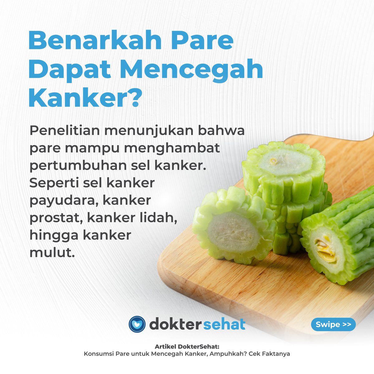 DokterSehatcom's tweet photo. Rasanya yang pahit memang tidak akrab di lidah. Namun, siapa sangka TemanSehat kalau ternyata pare bisa mencegah kanker.
Simak informasi selengkapnya dalam postingan berikut yaa😉
#DokterSehat #DokterSehatcom #InformasiKesehatan #Pare #Kanker #KankerPayudara #KankerProstat https://t.co/MusdXBC3iu