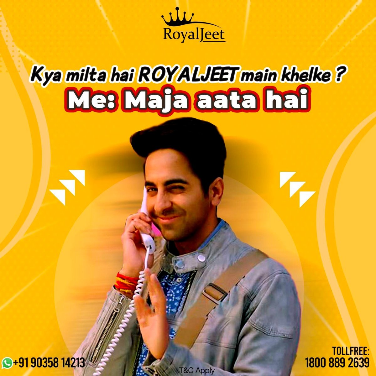 Tag your friend in comment section and invite them to play at ROYALJEET

#royaljeet #rummy #onlinegames #poker #ipl #earnmoney #football #rummygame #onlinerummy #cards #ludo #playingcards #gambling #money #rummyonline #betting #casinoindia #bettingexpert #sportsbetting #sports