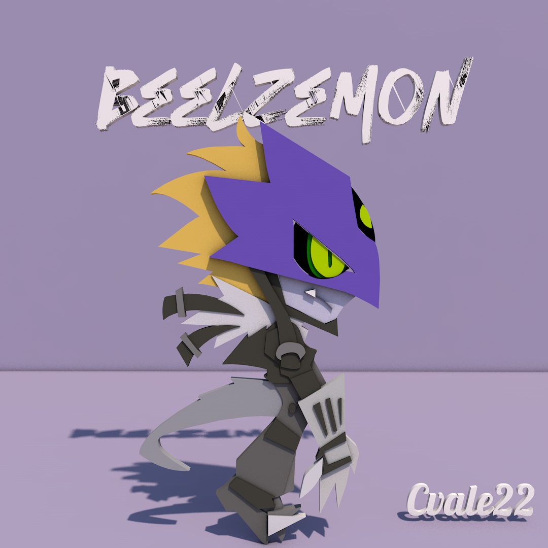 Este es el resultado de hoy. Es un #modelado3d de #beelzemon de la serie #digimon uno de los monstruos digitales que mas me gustan por su diseño e historia en Digimon 3