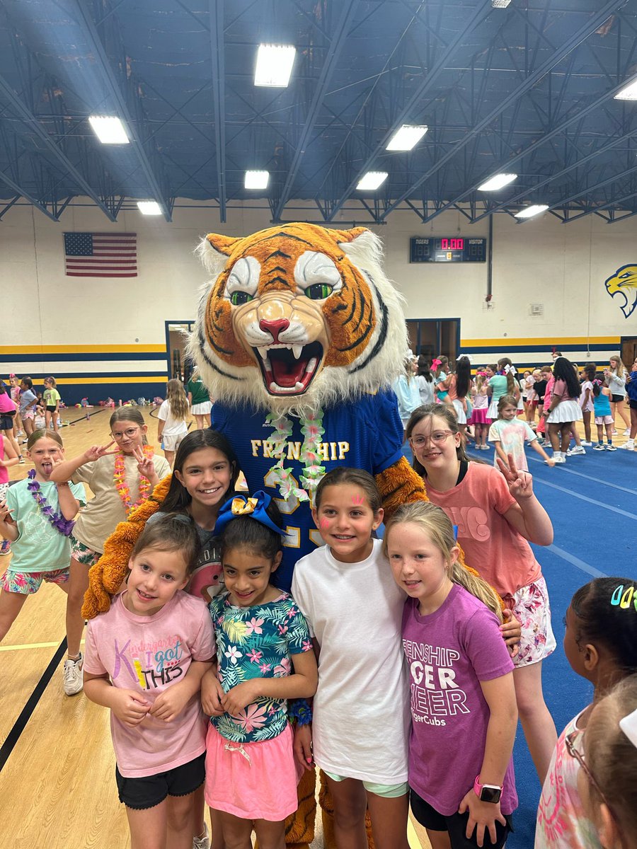 FrenshipHSCheer's tweet photo. And that’s a wrap on 2023 Mini Cheer Camp. We love our minis! All 310 of you little Tigers!! Thanks for making our week so fun!! 
We can’t wait to see you at all the events planned this year! 

#BeTheirPerson #FrenshipCheer https://t.co/Cyu90PkKHU