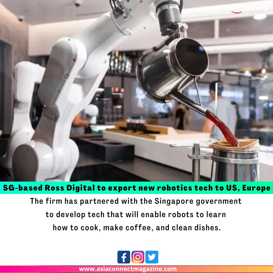 #SGbased #RossDigital #export #new #roboticstech #US #Europe
#firm #partnered #Singapore #government #develop #tech #robots #learn #cook #clean #dishes