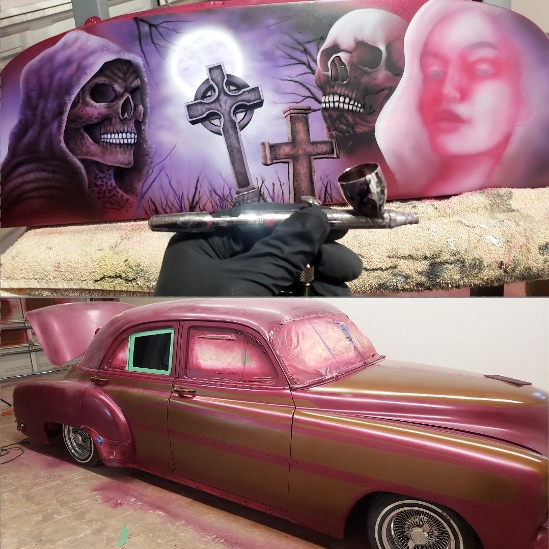 theKingMikeV's tweet image. #airbrushing #airbrush #lowrider #WorkinProgress