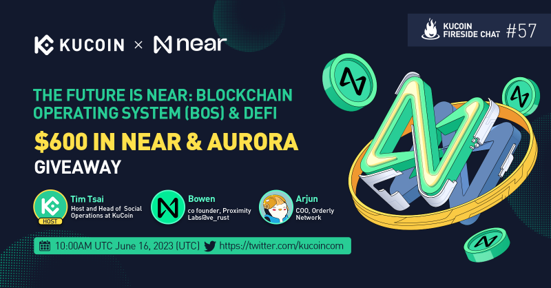 kucoincom's tweet photo. The Future Is NEAR! Save the date for our upcoming #KuCoin Twitter Space with @NEARProtocol, @OrderlyNetwork, and @proximityfi.

🎁$600 Giveaway (10 winners, $60 each)

1) Follow @kucoincom &amp; all projects
2) RT &amp; tag 2 friends
3) Join the Space

Set a reminder ✅