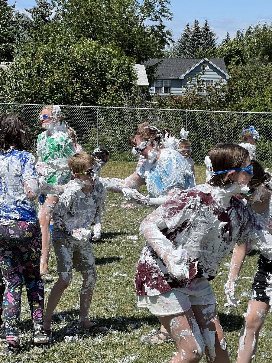 Bray4Ed's tweet photo. So…..5th grade shaving cream battle!!  So hilarious and fun!  Can’t wait for field day tomorrow!!!  @LMSprincipals @PullmanSD @SESSuperstars @PullmanKES @PullmanHS https://t.co/5b7oabW56W