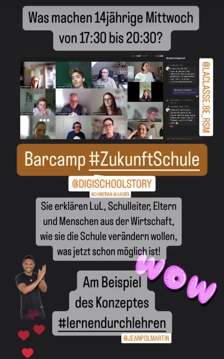 #barcamp #ZukunftSchule von @digitalSchoolSt mit SuS, LuL, Eltern, Schulleiter: ein grandioses Erlebnis 🤩 #Partizipation #Augenhöhe #Denken Die SuS haben die Lösung! 🚀
#twlz @erik_grundmann @JuttaRogler @NMuelhens @StefanieKlicks #LernenDurchLehren @jeanpol 🎉🎉👏